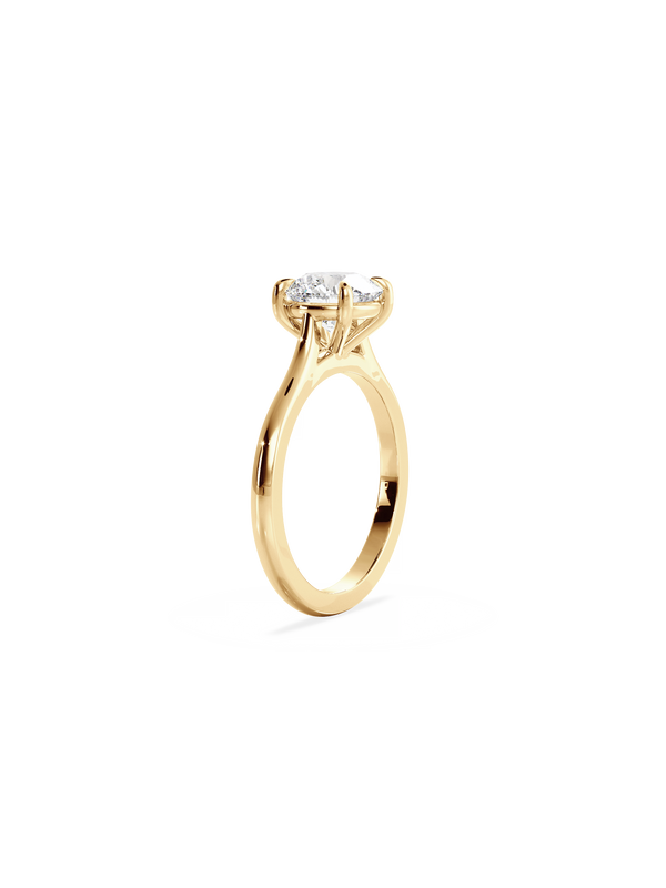 Solitaire & Cathedral-Round Lab Grown Diamond Engagement Ring - Solitaire-Oval Lab Grown Diamond Engagement Ring