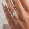 Pave-Elongated Cushion Lab Grown Diamond Engagement Ring