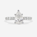 Pave-1.5 CT Pear Lab Grown Diamond Engagement Ring