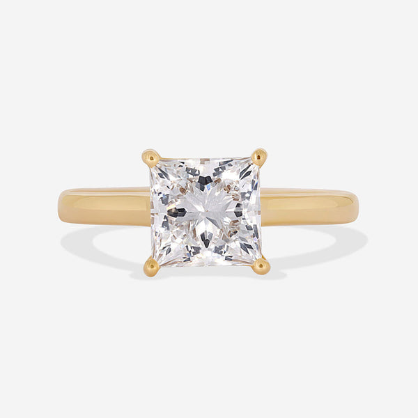 Solitaire-2.0 CT Princess Lab Grown Diamond Engagement Ring - Solitaire-2.0 CT Princess Lab Grown Diamond Engagement Ring