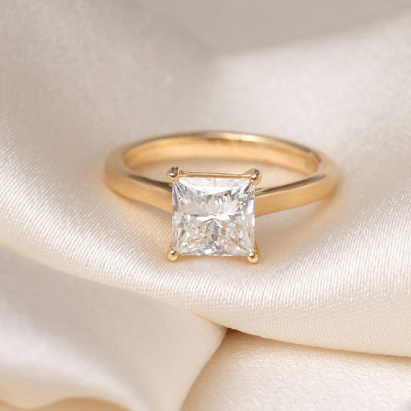 Solitaire-2.0 CT Princess Lab Grown Diamond Engagement Ring - Solitaire-2.0 CT Princess Lab Grown Diamond Engagement Ring