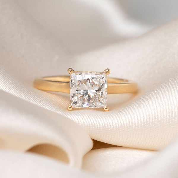 Solitaire-2.0 CT Princess Lab Grown Diamond Engagement Ring - Solitaire-2.0 CT Princess Lab Grown Diamond Engagement Ring
