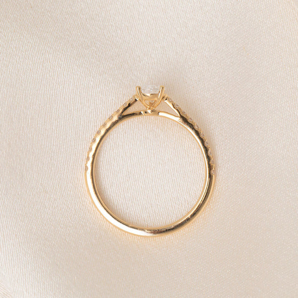 Pave-0.75 CT Pear Lab Grown Diamond Engagement Ring - Pave-0.75 CT Pear Lab Grown Diamond Engagement Ring