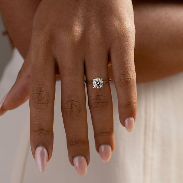 Hidden Halo-1.5 CT Round Lab Grown Diamond Engagement Ring - Hidden Halo-1.5 CT Round Lab Grown Diamond Engagement Ring