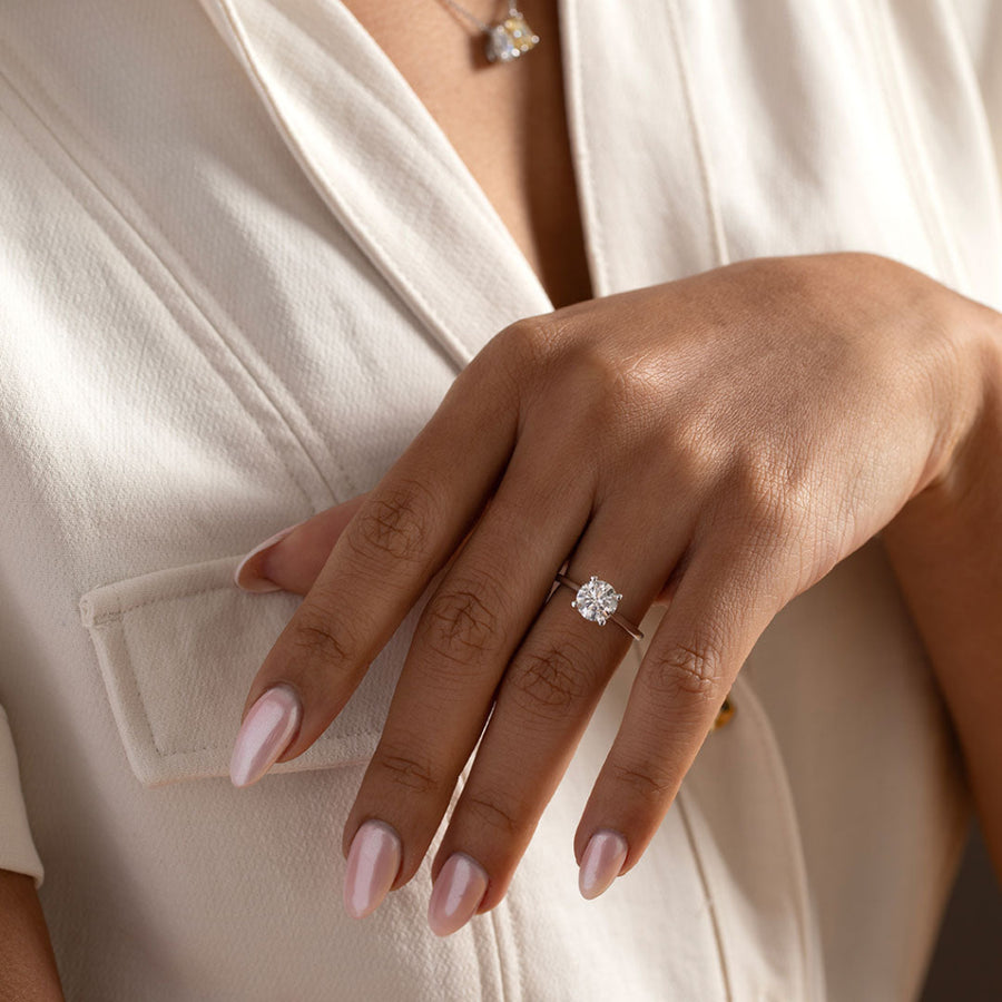 Hidden Halo-1.5 CT Round Lab Grown Diamond Engagement Ring