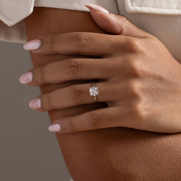 Hidden Halo-1.5 CT Round Lab Grown Diamond Engagement Ring - Hidden Halo-1.5 CT Round Lab Grown Diamond Engagement Ring