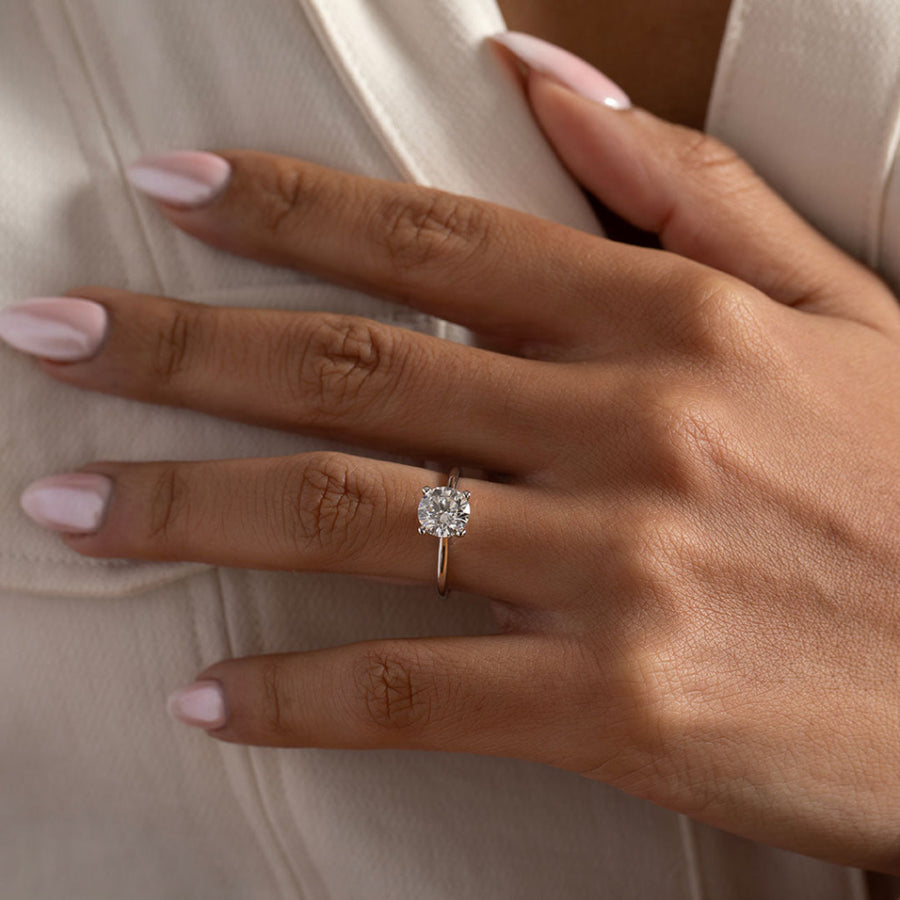 Hidden Halo-1.5 CT Round Lab Grown Diamond Engagement Ring