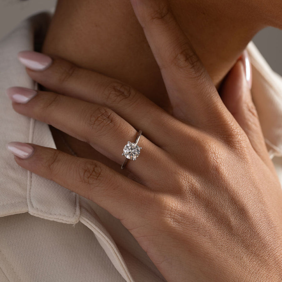 Hidden Halo-1.5 CT Round Lab Grown Diamond Engagement Ring
