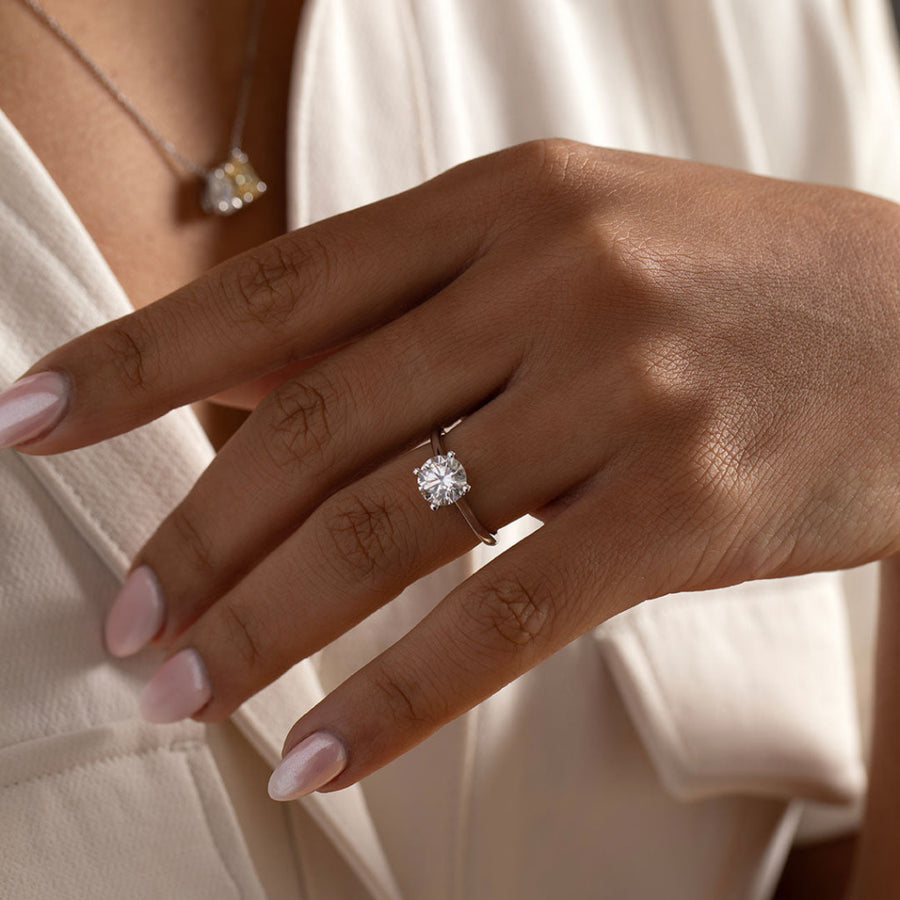 Hidden Halo-1.5 CT Round Lab Grown Diamond Engagement Ring