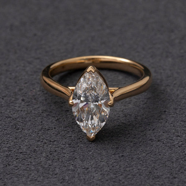 Solitaire Compass Prong-2.0 CT Marquise Lab Grown Diamond Engagement Ring - Solitaire Compass Prong-2.0 CT Marquise Lab Grown Diamond Engagement Ring