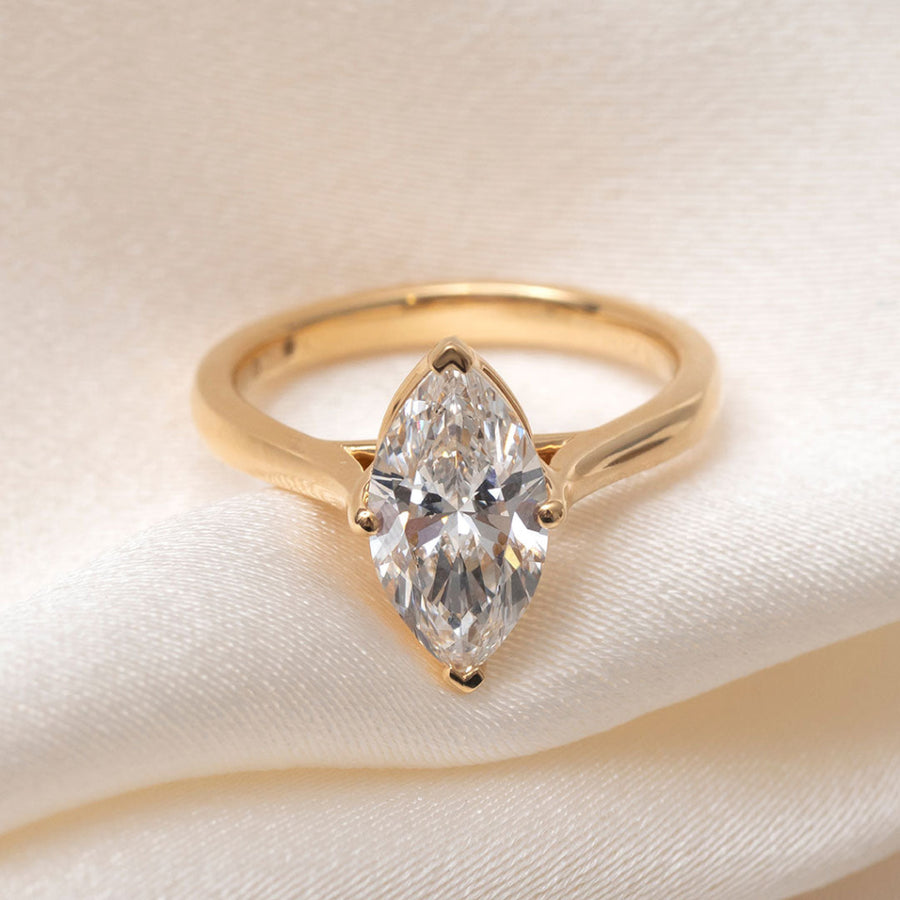Solitaire Compass Prong-2.0 CT Marquise Lab Grown Diamond Engagement Ring