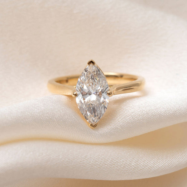 Solitaire Compass Prong-2.0 CT Marquise Lab Grown Diamond Engagement Ring - Solitaire Compass Prong-2.0 CT Marquise Lab Grown Diamond Engagement Ring