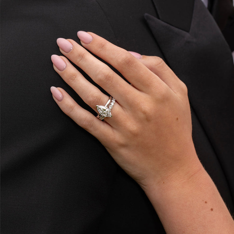 Hidden Halo-2.5 CT Marquise Lab Grown Diamond Engagement Ring
