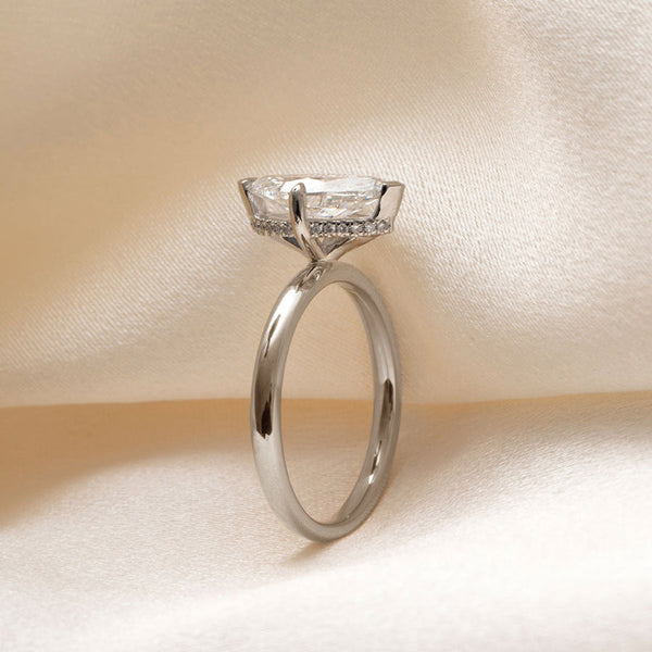 Hidden Halo-2.5 CT Marquise Lab Grown Diamond Engagement Ring - Hidden Halo-2.5 CT Marquise Lab Grown Diamond Engagement Ring
