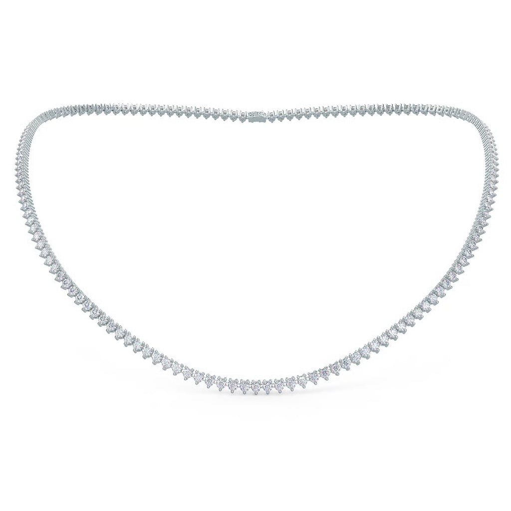 Three Prong Tennis Necklace