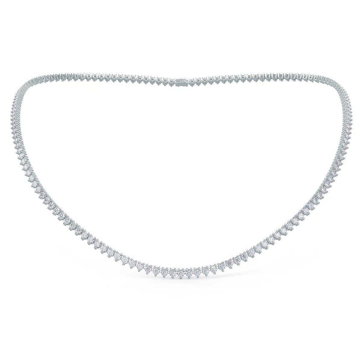 Three Prong Tennis Necklace