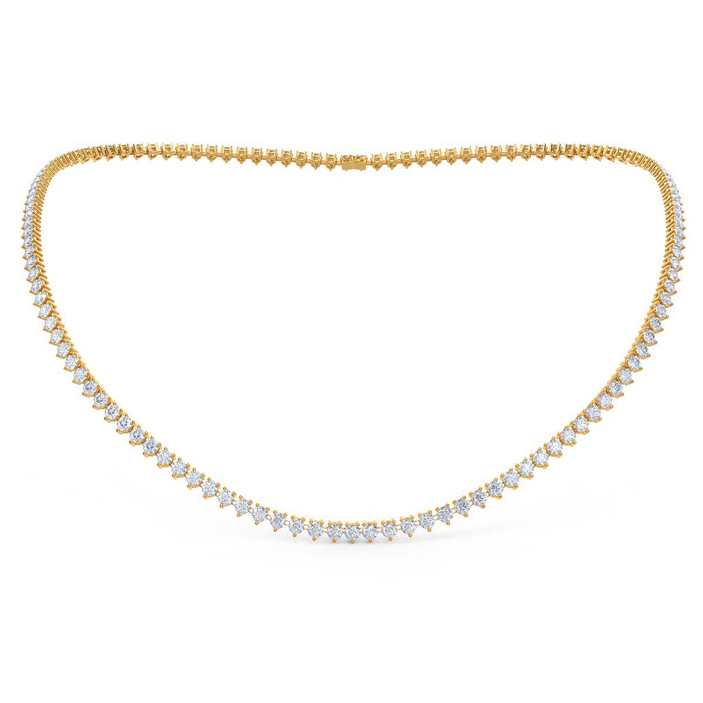 Three Prong Tennis Necklace