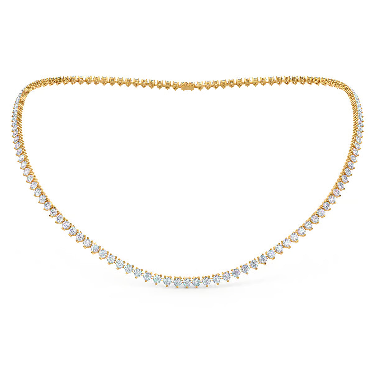 Three Prong Tennis Necklace