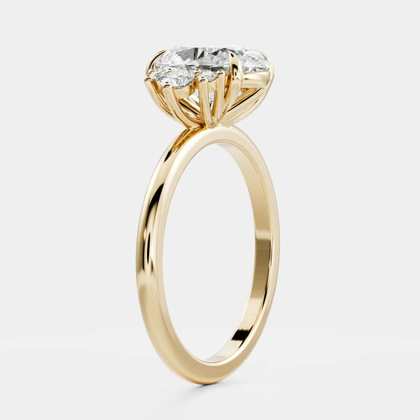 Cluster- 2.15 CT Oval Moissanite Engagement Ring - Solitaire- 1.0 CT Oval Moissanite Engagement Ring