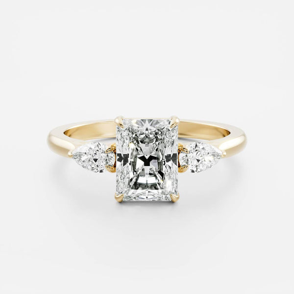 Three Stones & Cathedral-Radiant Lab Grown Diamond Engagement Ring - Solitaire-Oval Lab Grown Diamond Engagement Ring