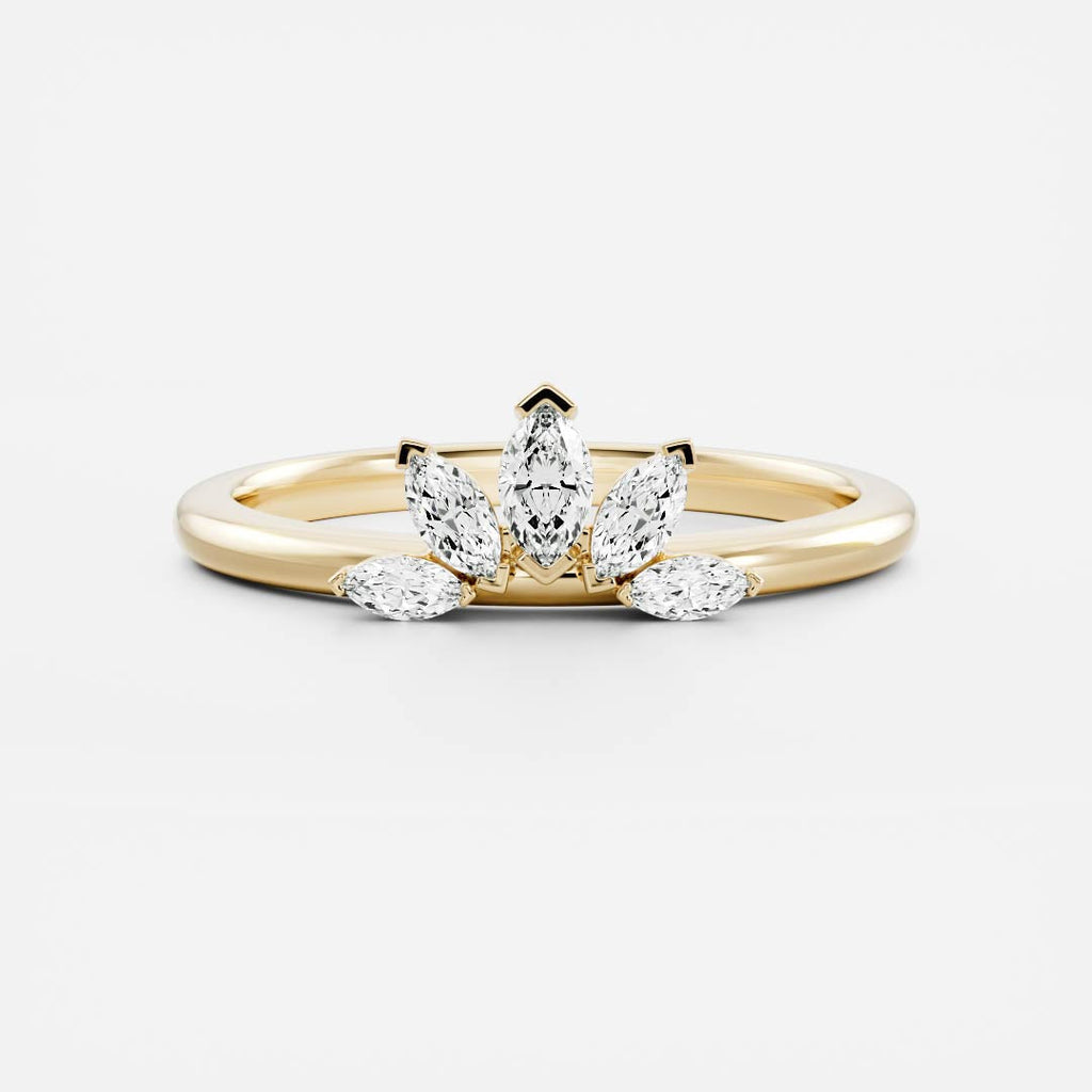 Five Stone- 0.30 CT Marquise Moissanite Wedding Band
