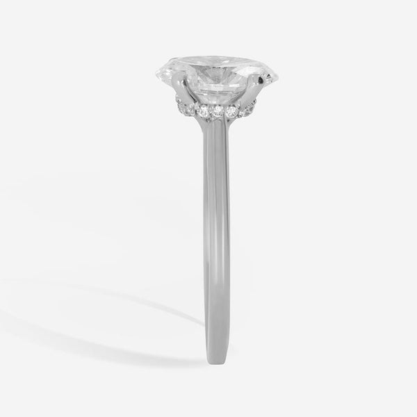 Solitaire & Hidden Halo-1.5 CT Oval Lab Grown Diamond Engagement Ring - Solitaire & Hidden Halo-1.5 CT Oval Lab Grown Diamond Engagement Ring