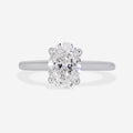 Solitaire & Hidden Halo-1.5 CT Oval Lab Grown Diamond Engagement Ring