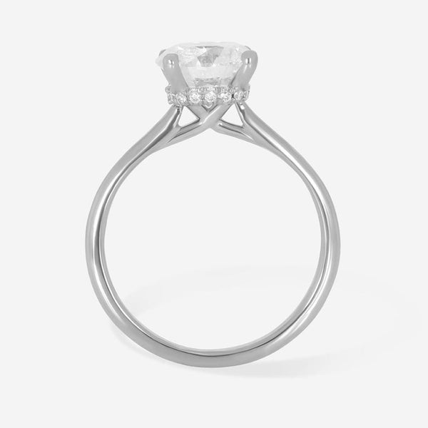 Solitaire & Hidden Halo-1.5 CT Oval Lab Grown Diamond Engagement Ring - Solitaire & Hidden Halo-1.5 CT Oval Lab Grown Diamond Engagement Ring